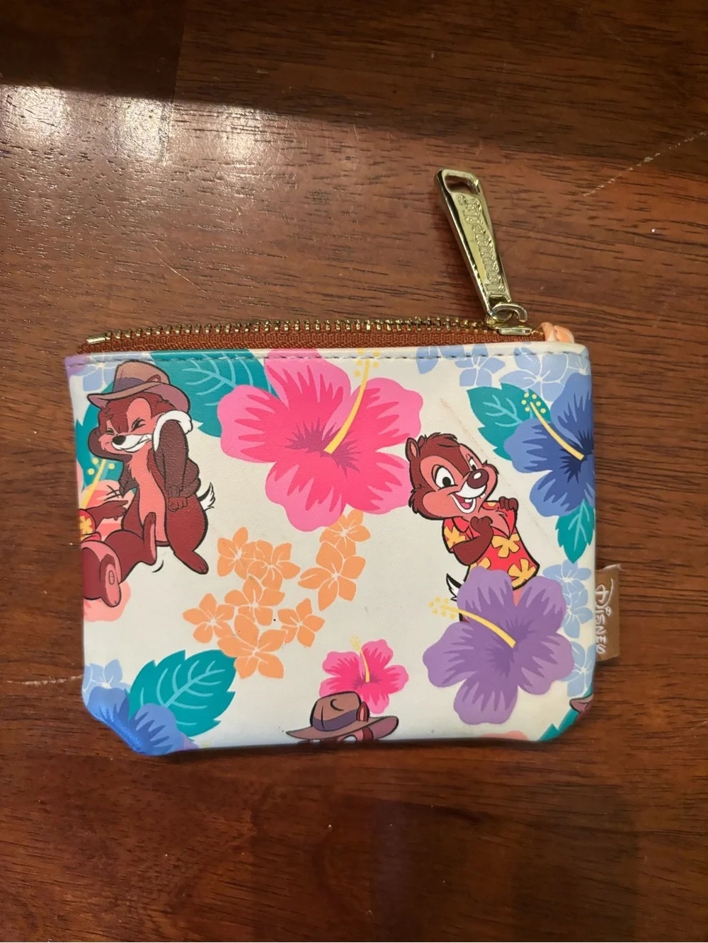 Disney Chip 'n' Dale Floral Zip Coin Pouch Loungefly
